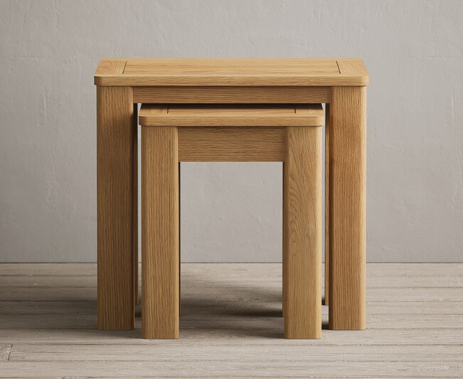 Product photograph of Eclipse Solid Oak Nest Of Tables from Oak Furniture Superstore