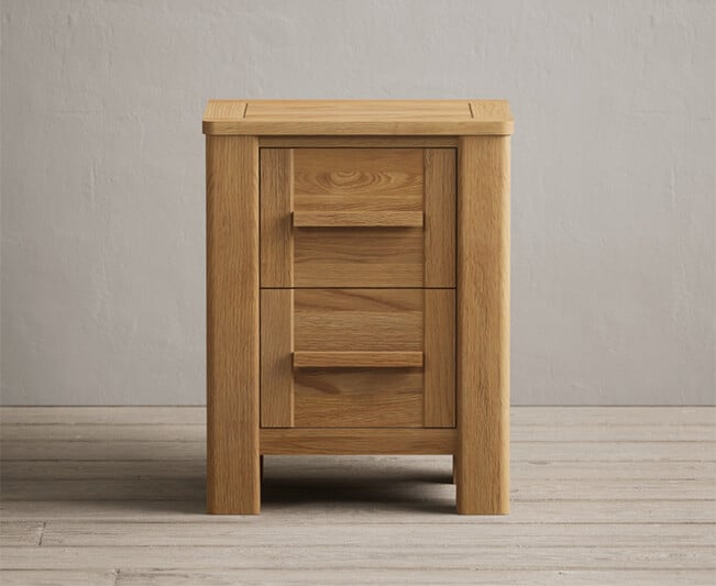 Eclipse Solid Oak 2 Drawer Bedside Chest