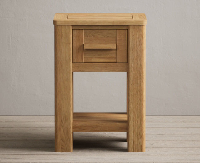Product photograph of Eclipse Solid Oak Bedside Table from Oak Furniture Superstore