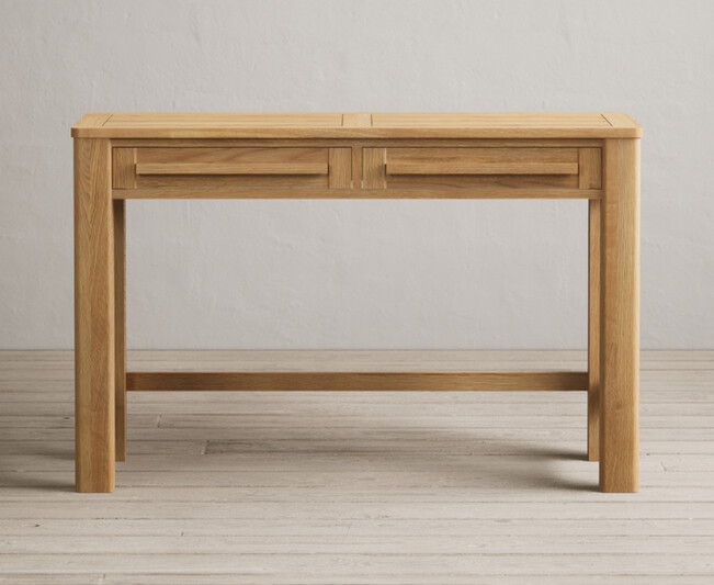 Product photograph of Eclipse Solid Oak Dressing Table Compact Desk from Oak Furniture Superstore