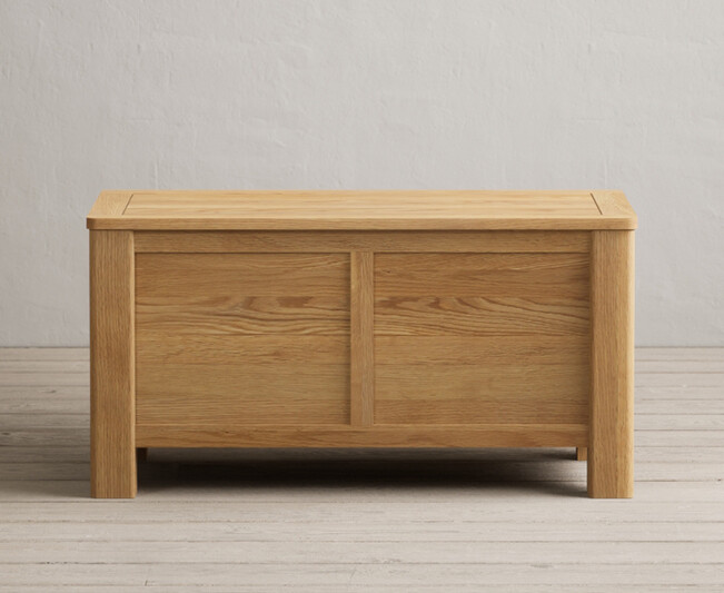 Product photograph of Eclipse Solid Oak Blanket Box from Oak Furniture Superstore