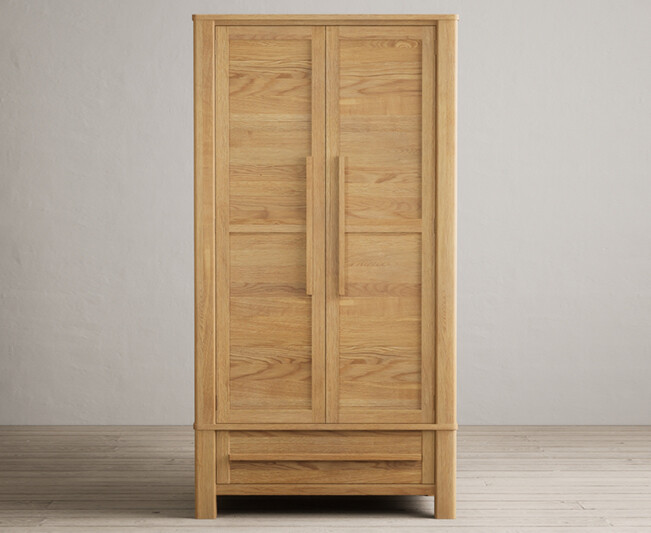Product photograph of Eclipse Solid Oak Double Wardrobe from Oak Furniture Superstore