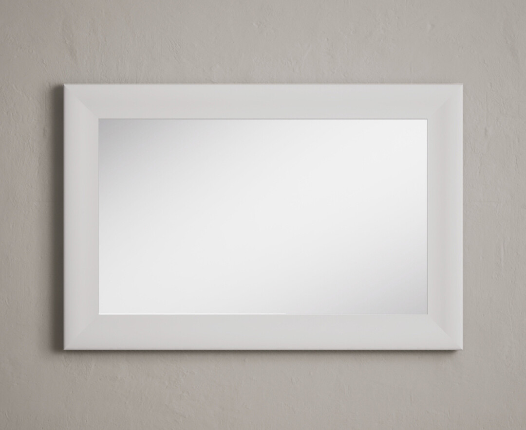 Product photograph of Chalk White Painted 90cm Mirror from Oak Furniture Superstore