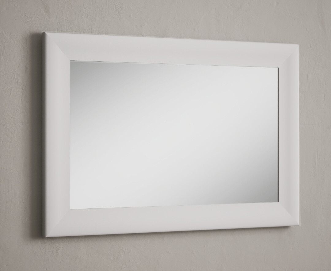 Product photograph of Signal White Painted 90cm Mirror from Oak Furniture Superstore.