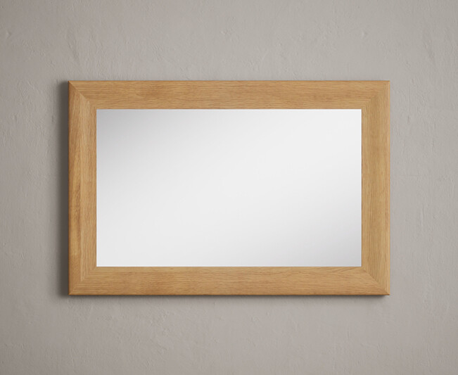 Product photograph of Natural Solid Oak 90cm Mirror from Oak Furniture Superstore