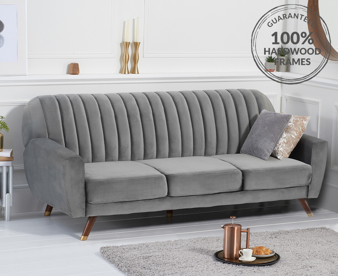 Lucia sofa bed in grey velvet hotsell