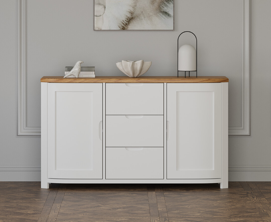 Bradwell Oak And Signal White Painted Large Sideboard