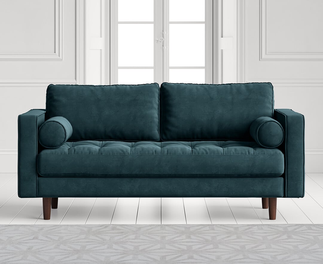 Elliott Petrol Velvet Two Seater Sofa