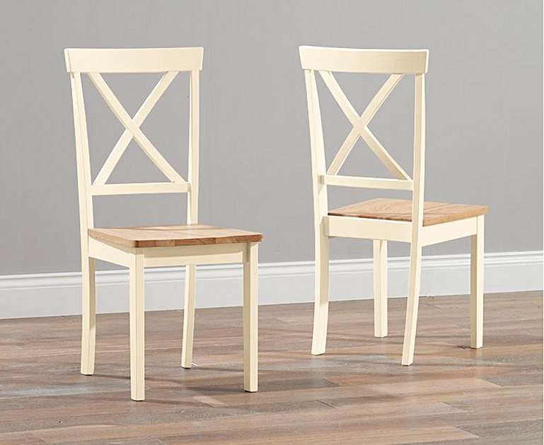 Epsom Oak And Cream Dining Chairs