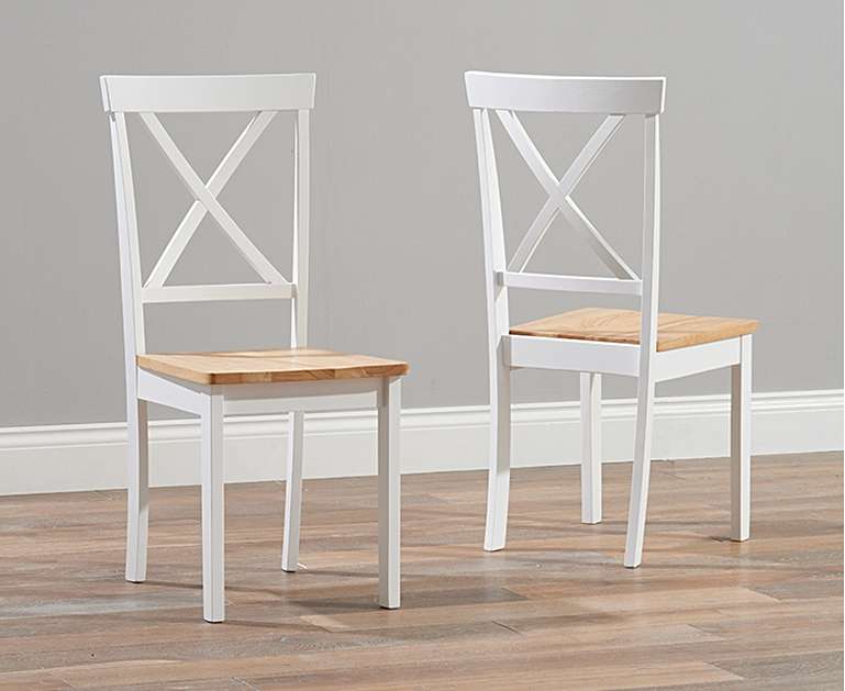 Epsom Oak And White Dining Chairs