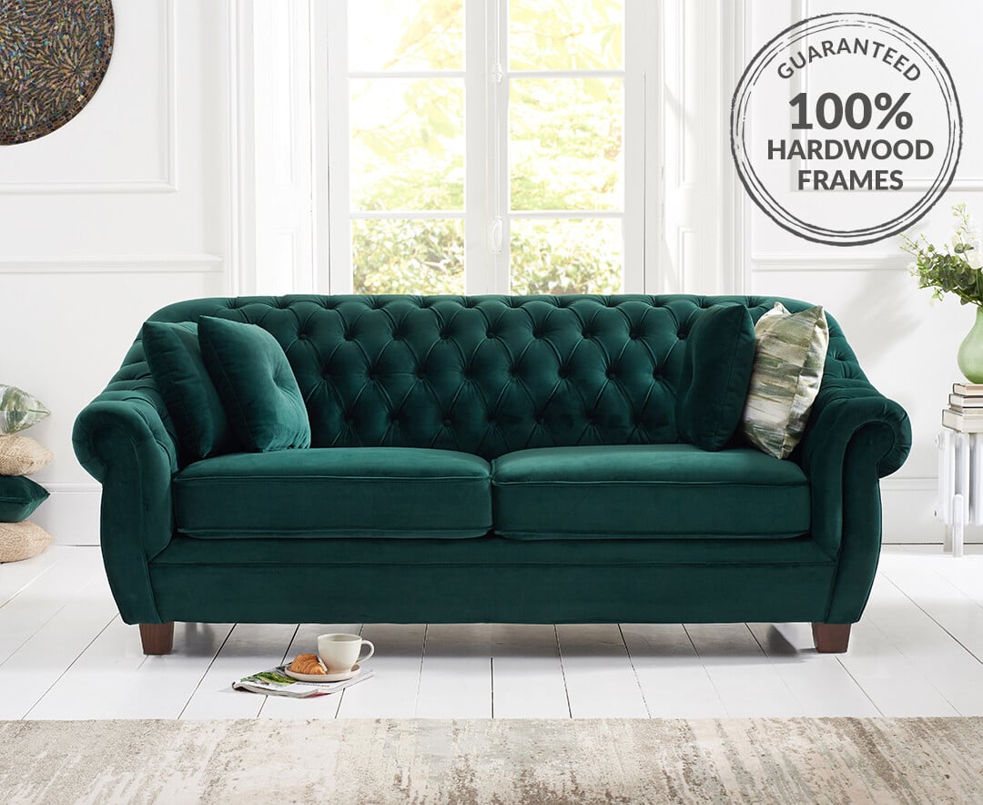 Eva blush clearance velvet sofa