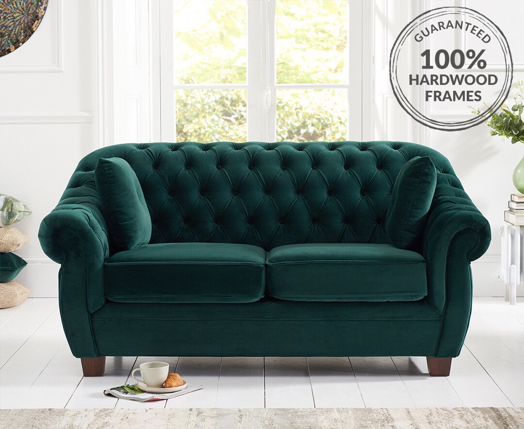 Two seater cheap sofa green