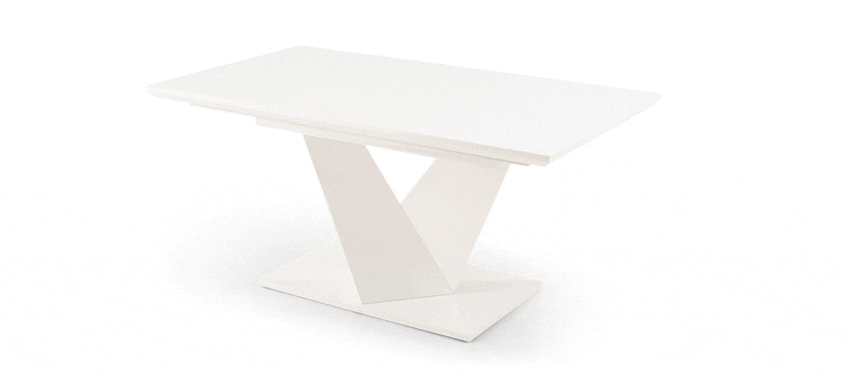 Photo 3 of Extending vittorio 160cm white high gloss dining table