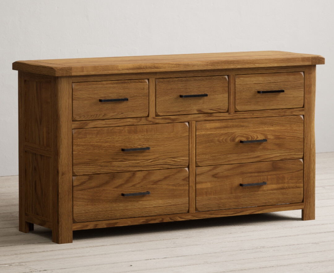 Photo 1 of Country rustic solid oak wide chest of drawers