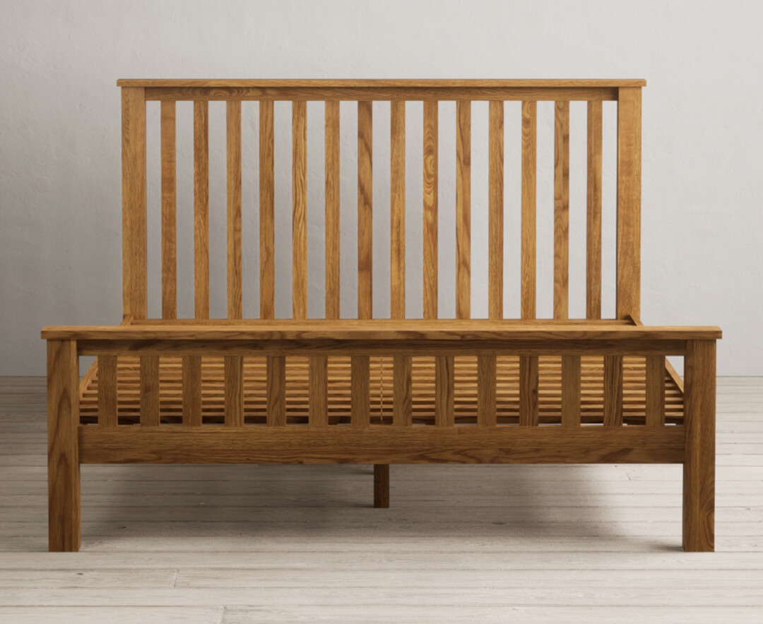Product photograph of Country Rustic Solid Oak Kingsize Bed from Oak Furniture Superstore.