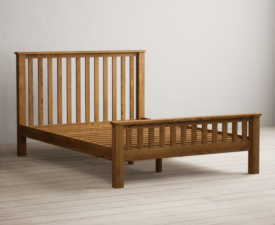 Country Rustic Solid Oak Double Bed