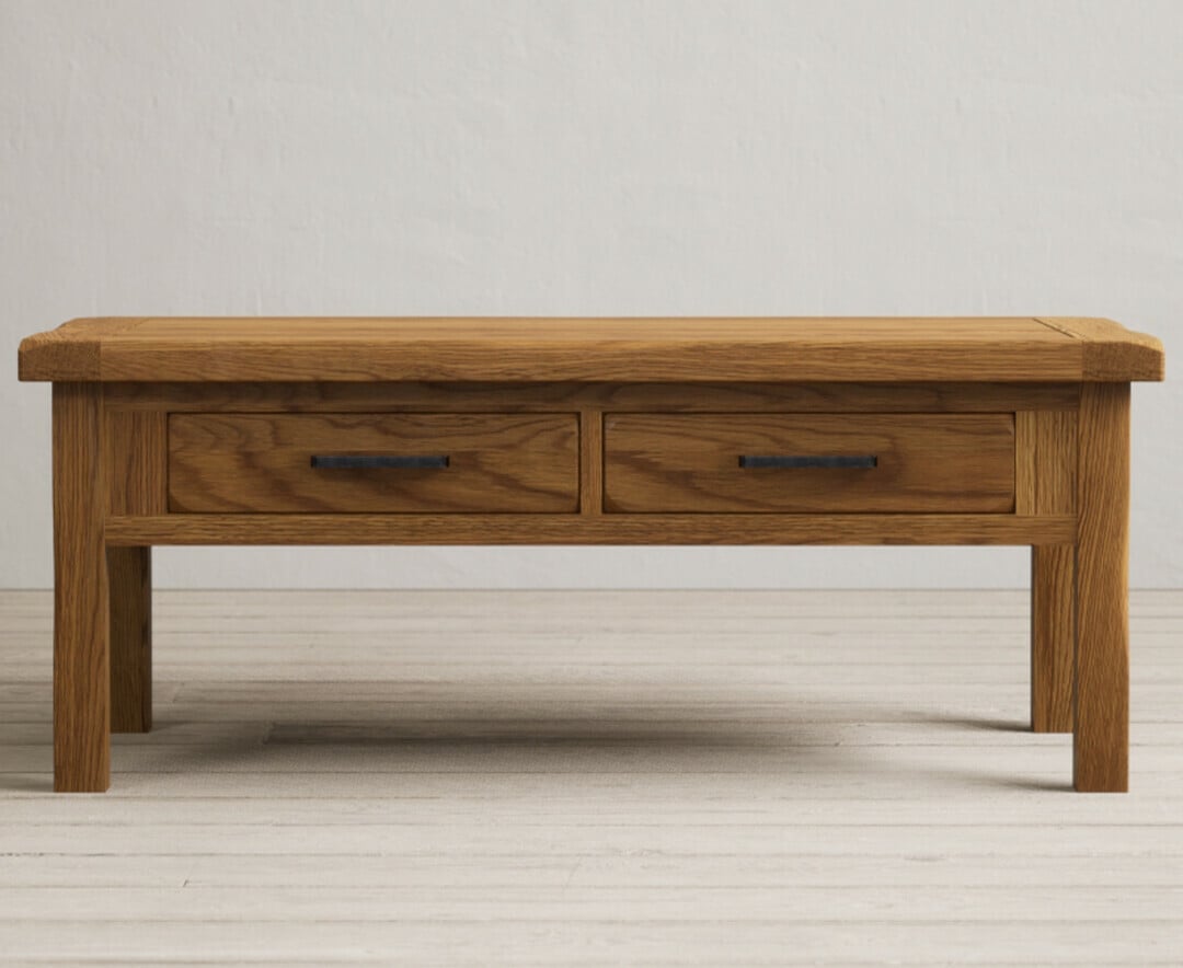 Harrogate Rustic Solid Oak 4 Drawer Coffee Table