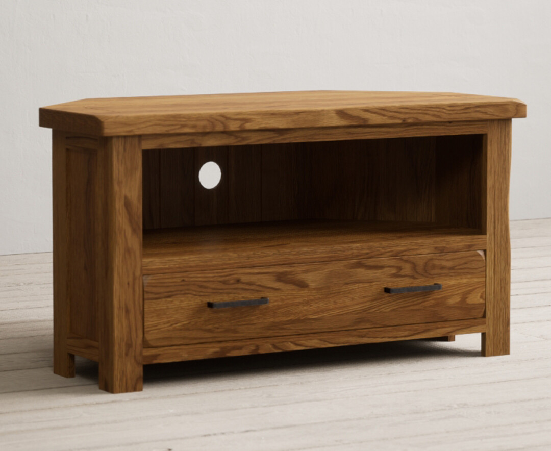 Photo 1 of Country rustic solid oak corner tv cabinet