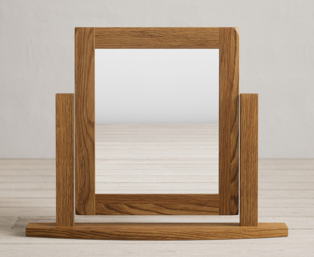 Country Rustic Solid Oak Swivel Dressing Table Mirror
