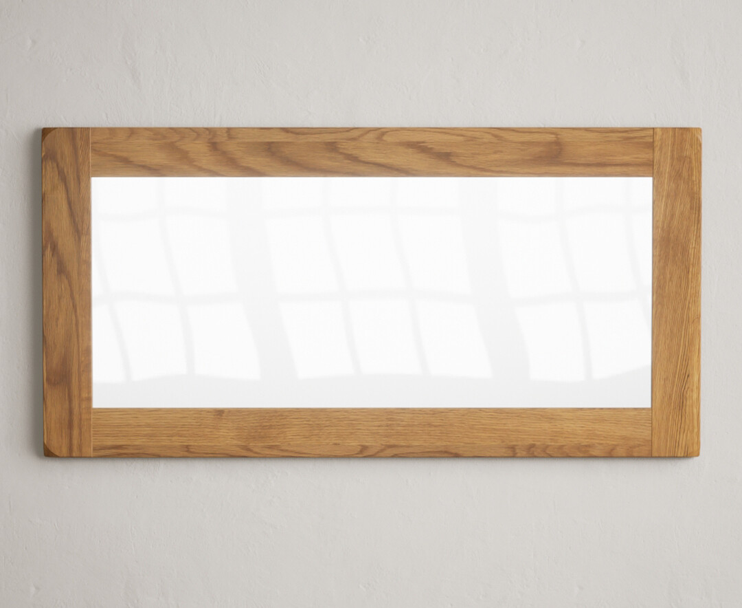 Product photograph of Rustic Solid Oak Wall Mirror from Oak Furniture Superstore