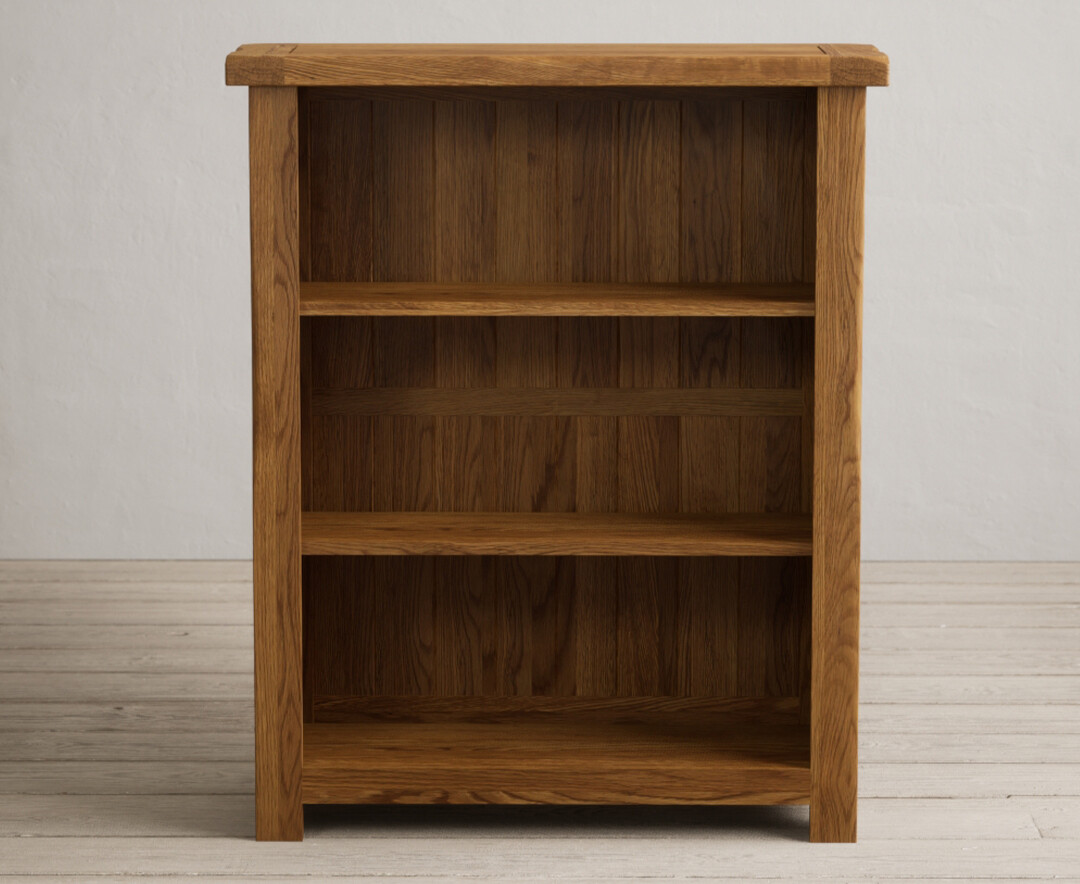 Country Rustic Solid Oak Small Bookcase