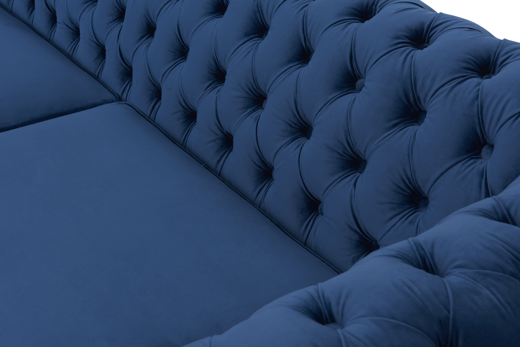 Photo 1 of Chiswick extra large blue velvet right facing chesterfield corner chaise sofa