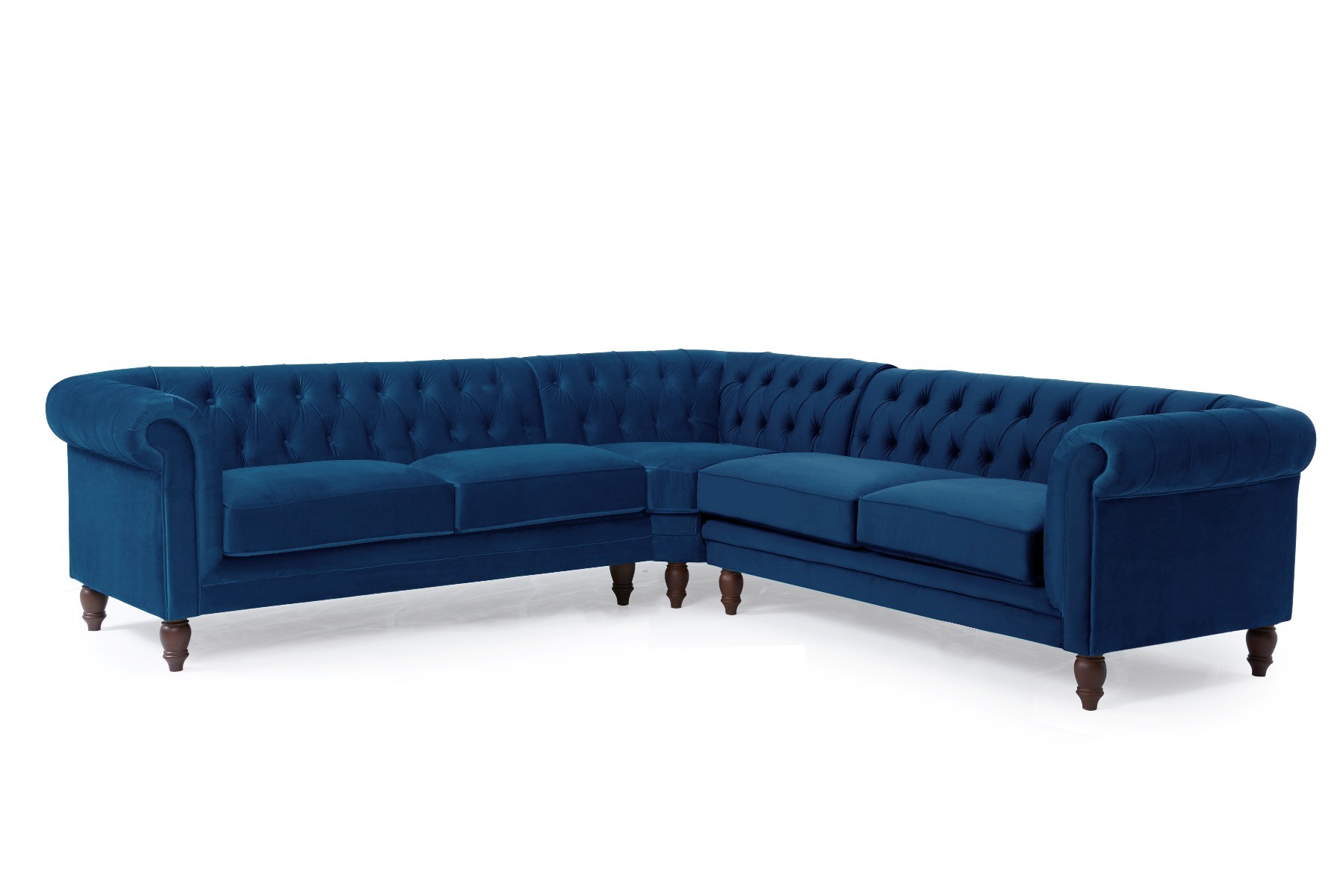 Photo 3 of Bromley medium blue velvet corner sofa
