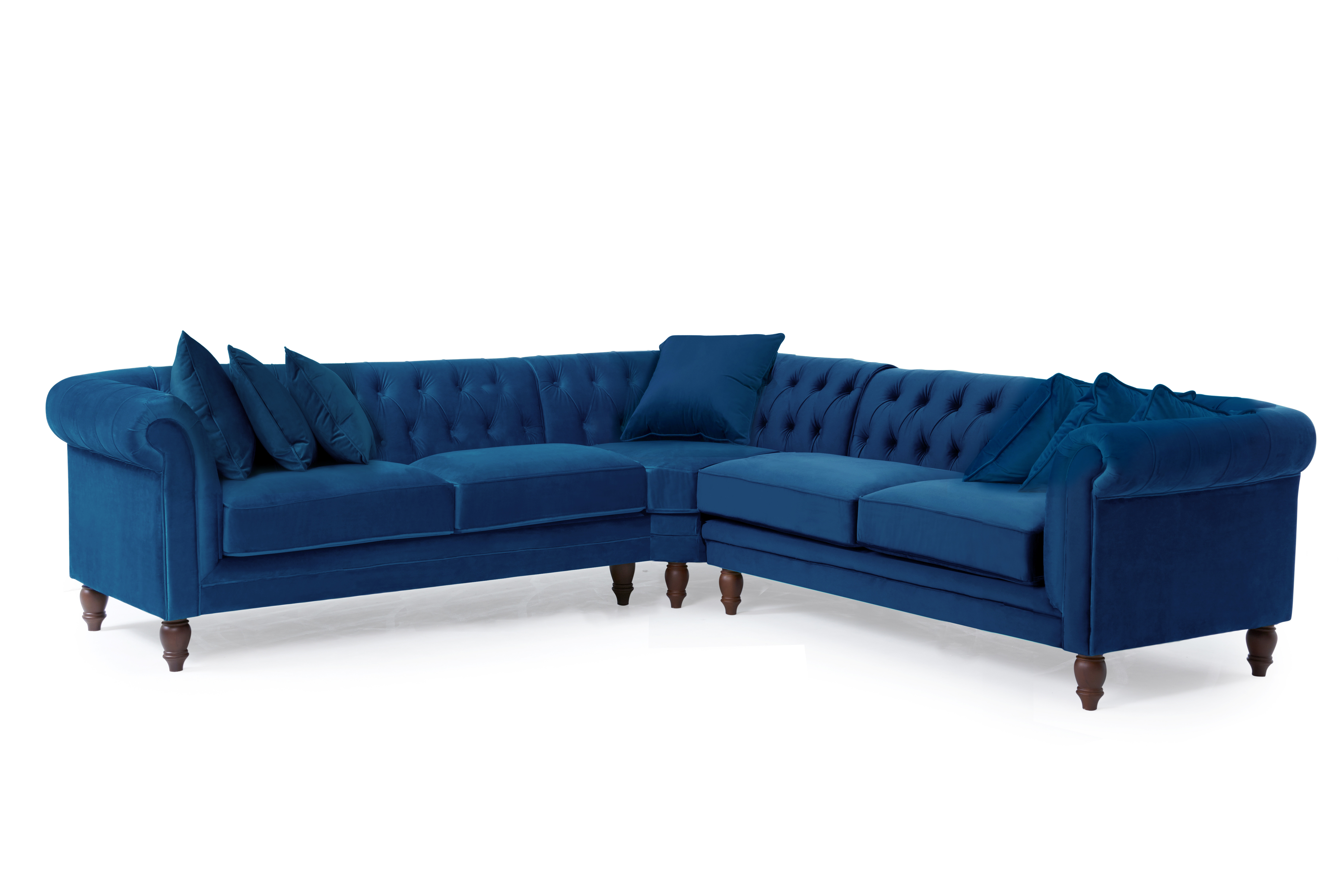 Photo 2 of Bromley medium blue velvet corner sofa