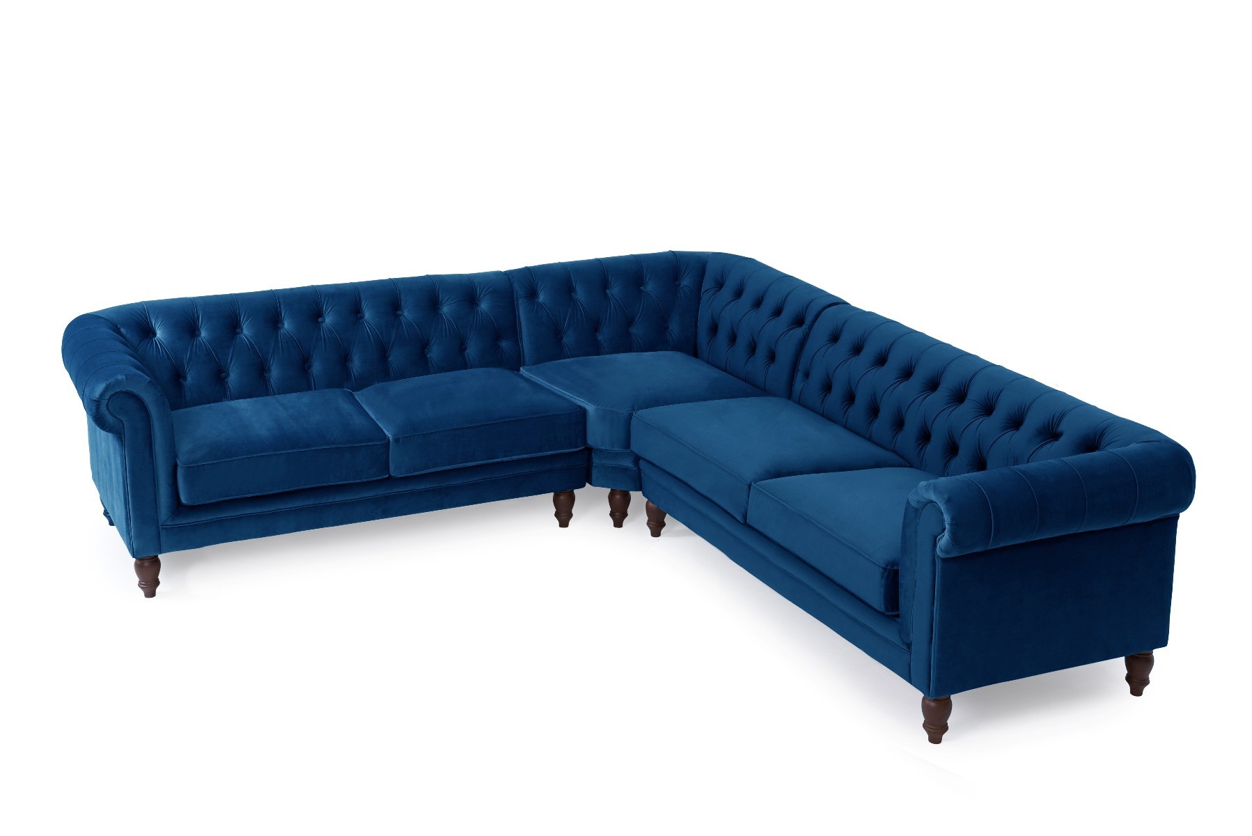 Photo 4 of Bromley medium blue velvet corner sofa