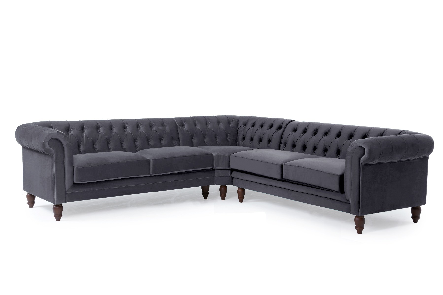 Photo 3 of Bromley medium grey velvet corner sofa