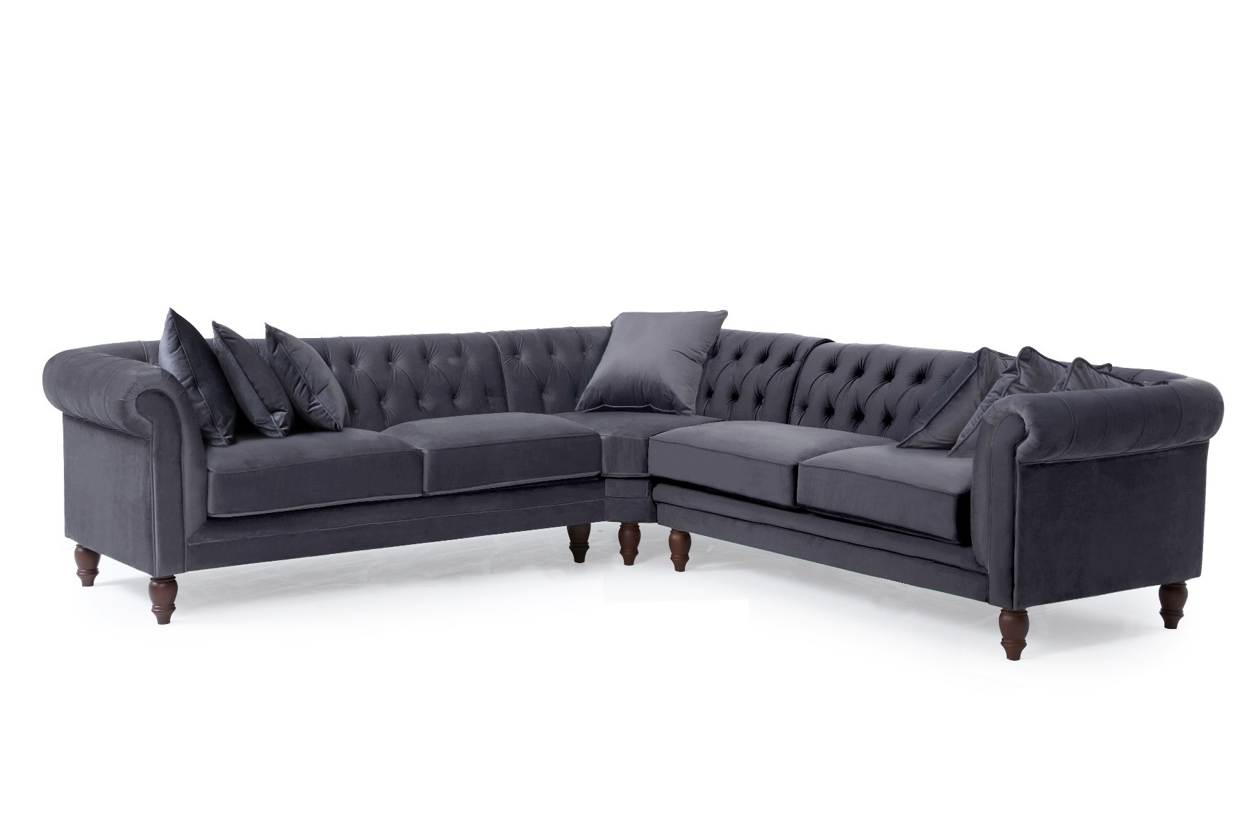 Photo 2 of Bromley medium grey velvet corner sofa