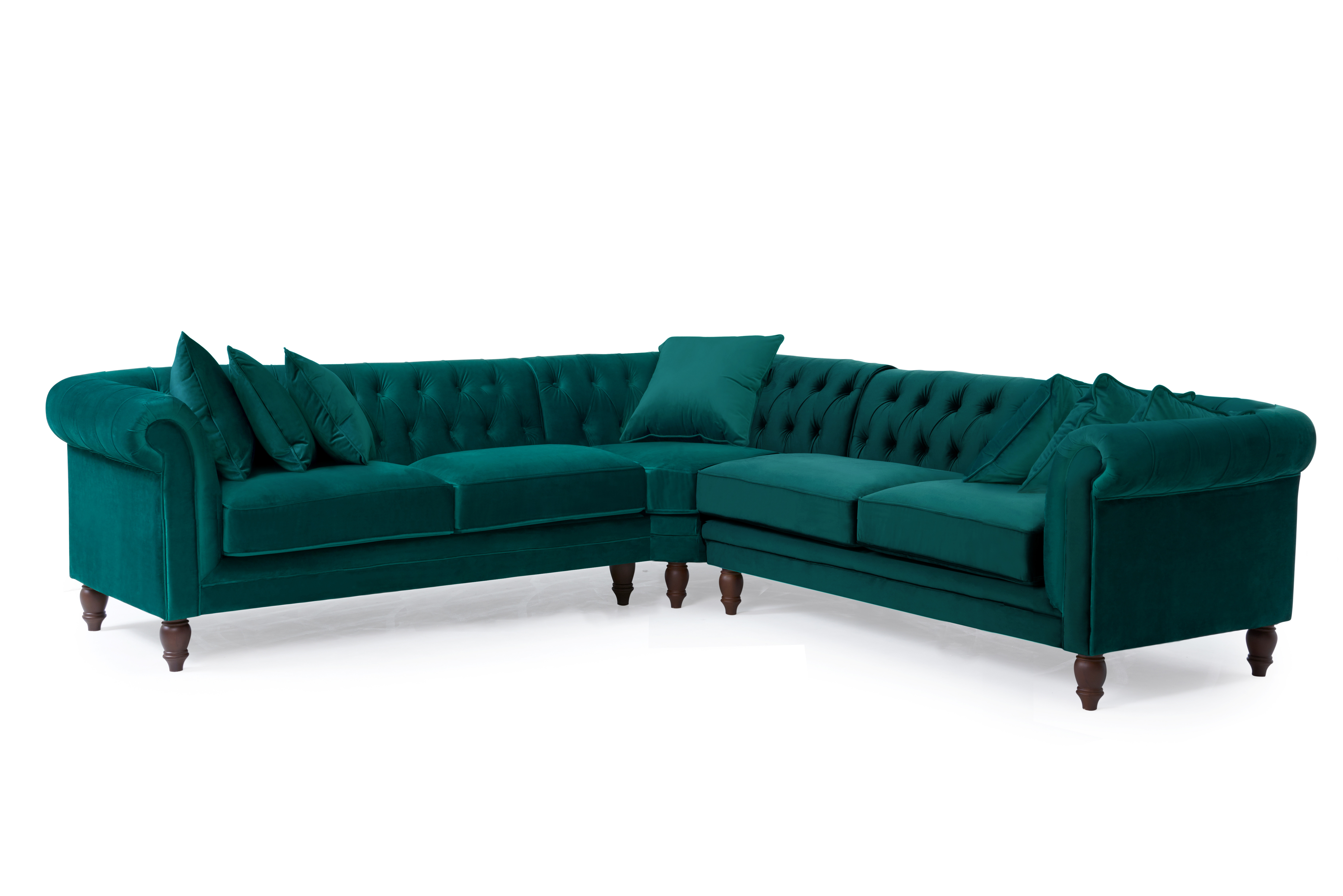 Photo 2 of Bromley medium green velvet corner sofa