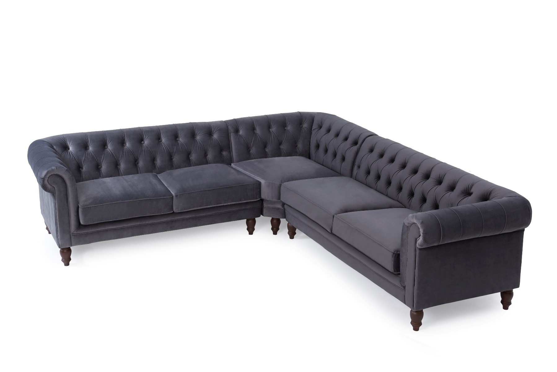 Photo 4 of Bromley medium grey velvet corner sofa