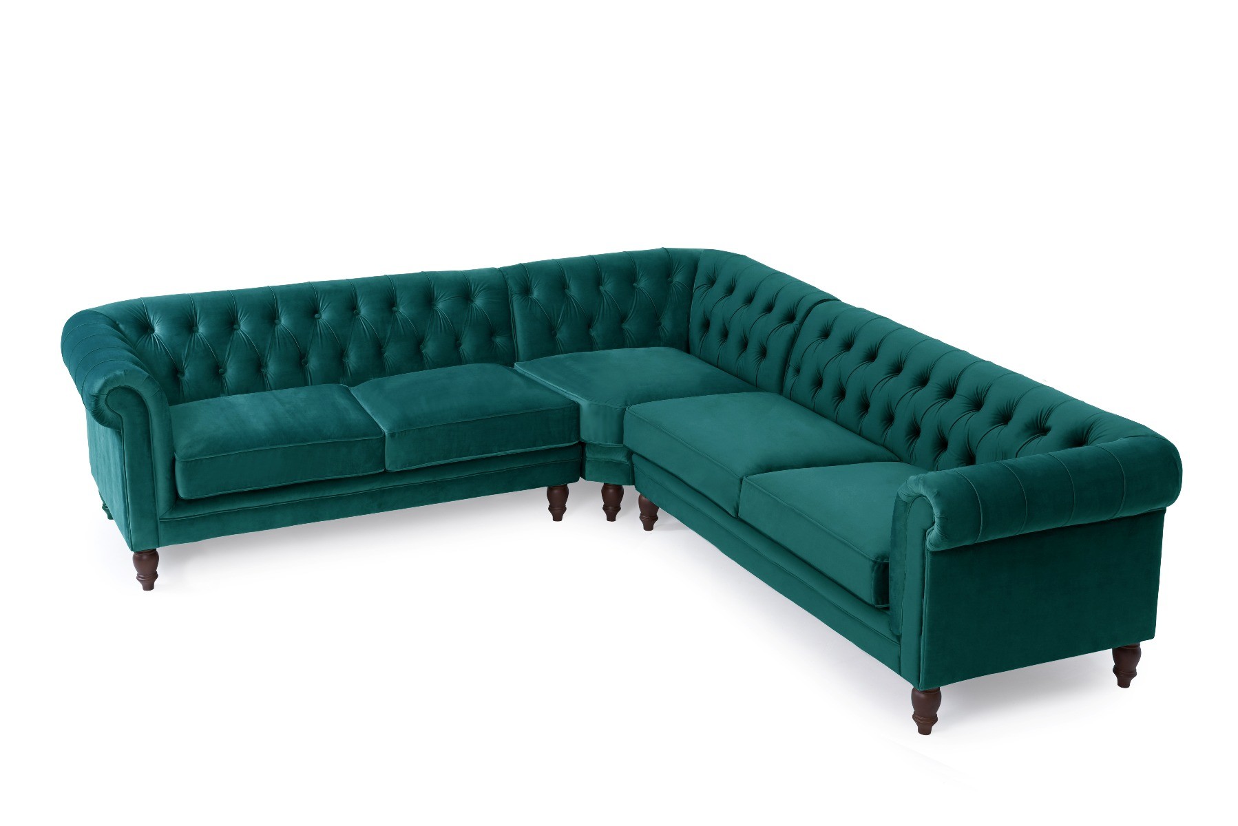 Photo 3 of Bromley medium green velvet corner sofa
