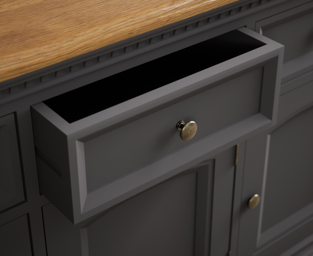Photo 2 of Francis oak and charcoal grey painted large sideboard
