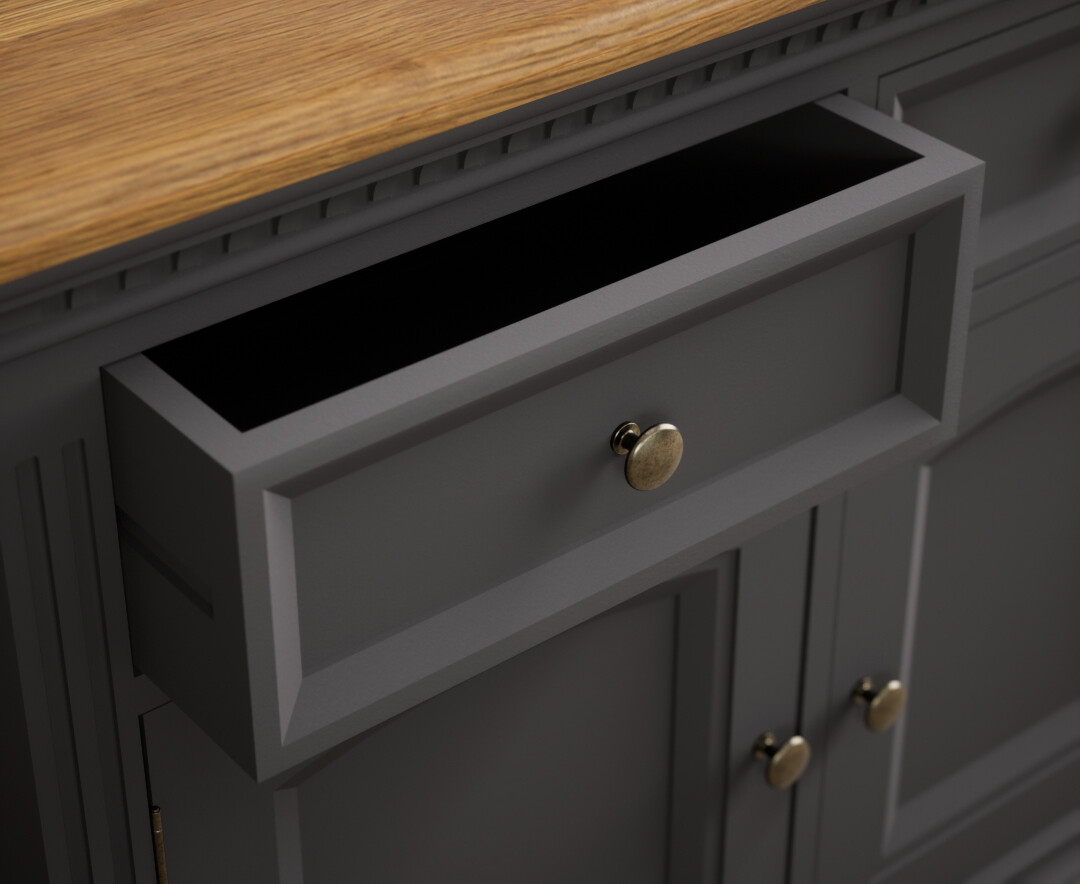 Photo 2 of Francis oak and charcoal grey painted small sideboard