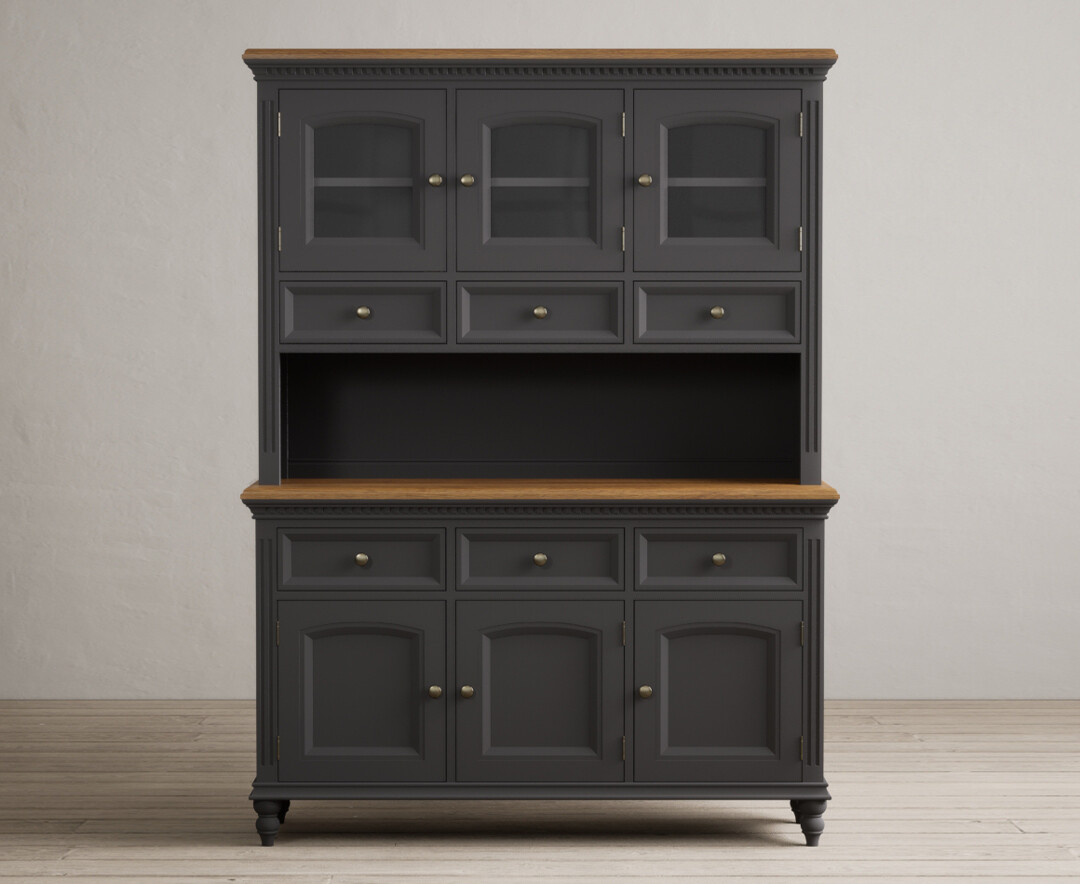 Product photograph of Francis Oak And Charcoal Grey Painted Large Dresser from Oak Furniture Superstore