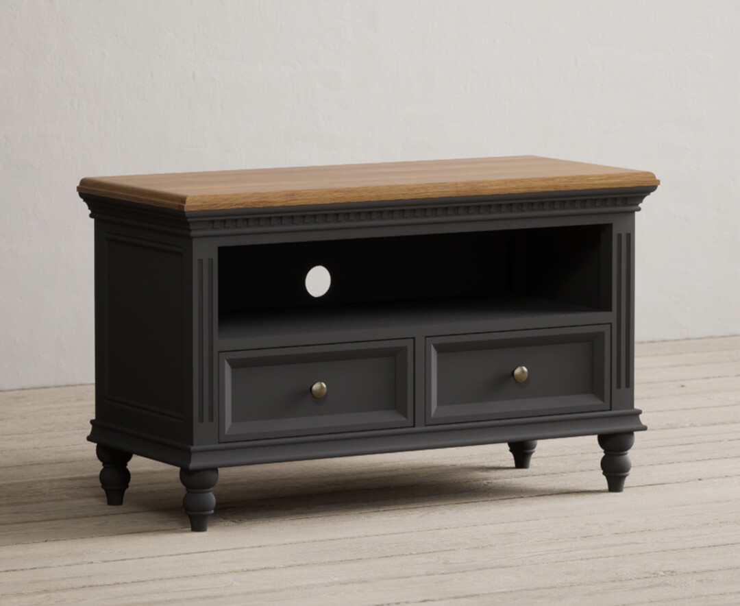 Photo 1 of Francis oak and charcoal grey painted small tv cabinet