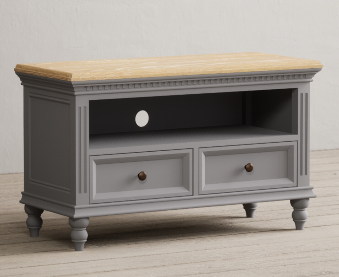Photo 1 of Francis oak and light grey painted small tv cabinet