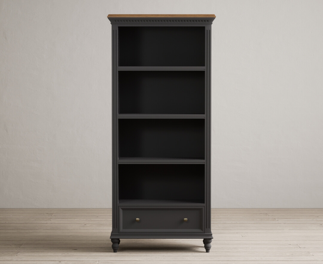 Francis Oak And Charcoal Grey Painted Tall Bookcase