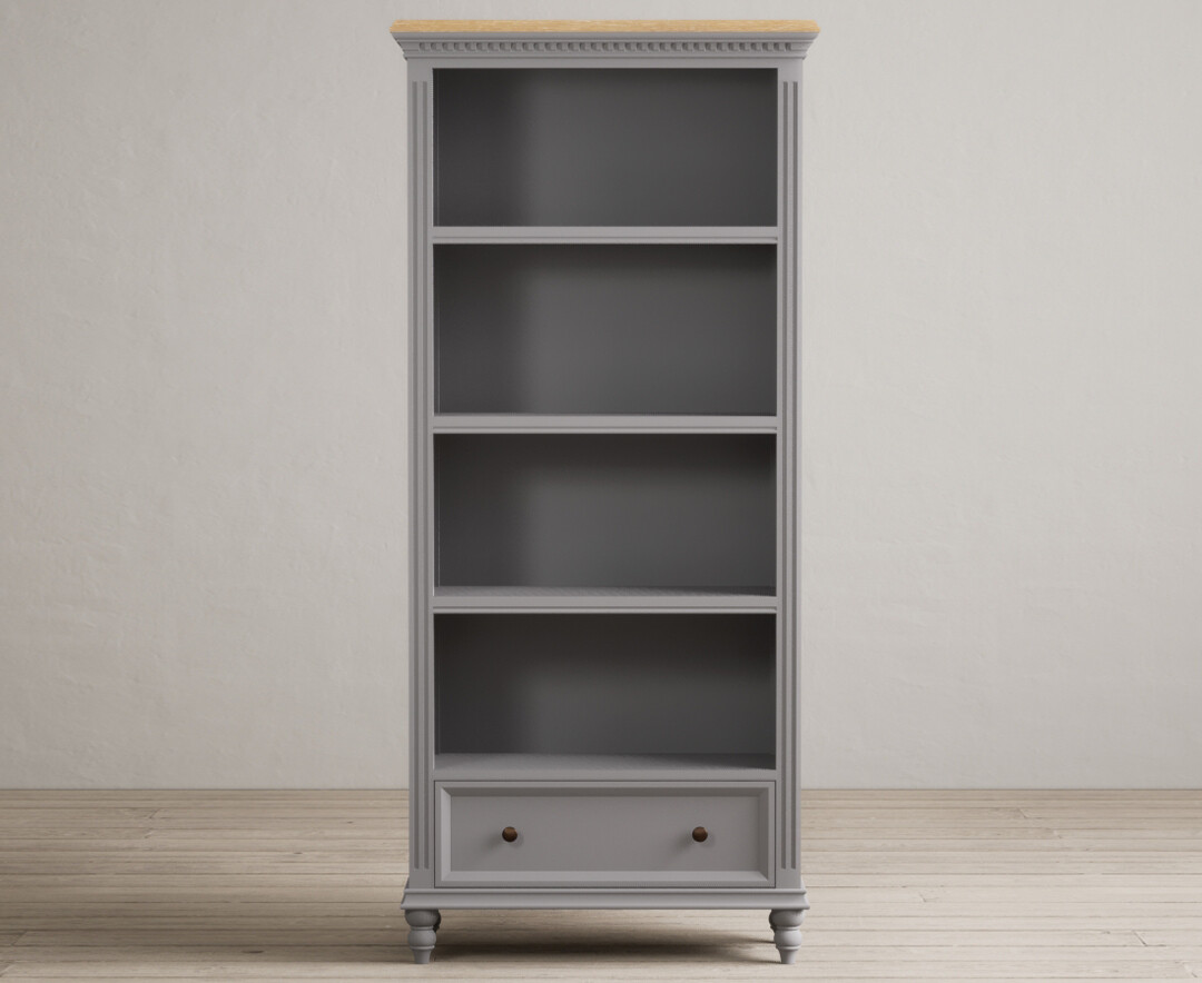 Francis Oak And Light Grey Painted Tall Bookcase