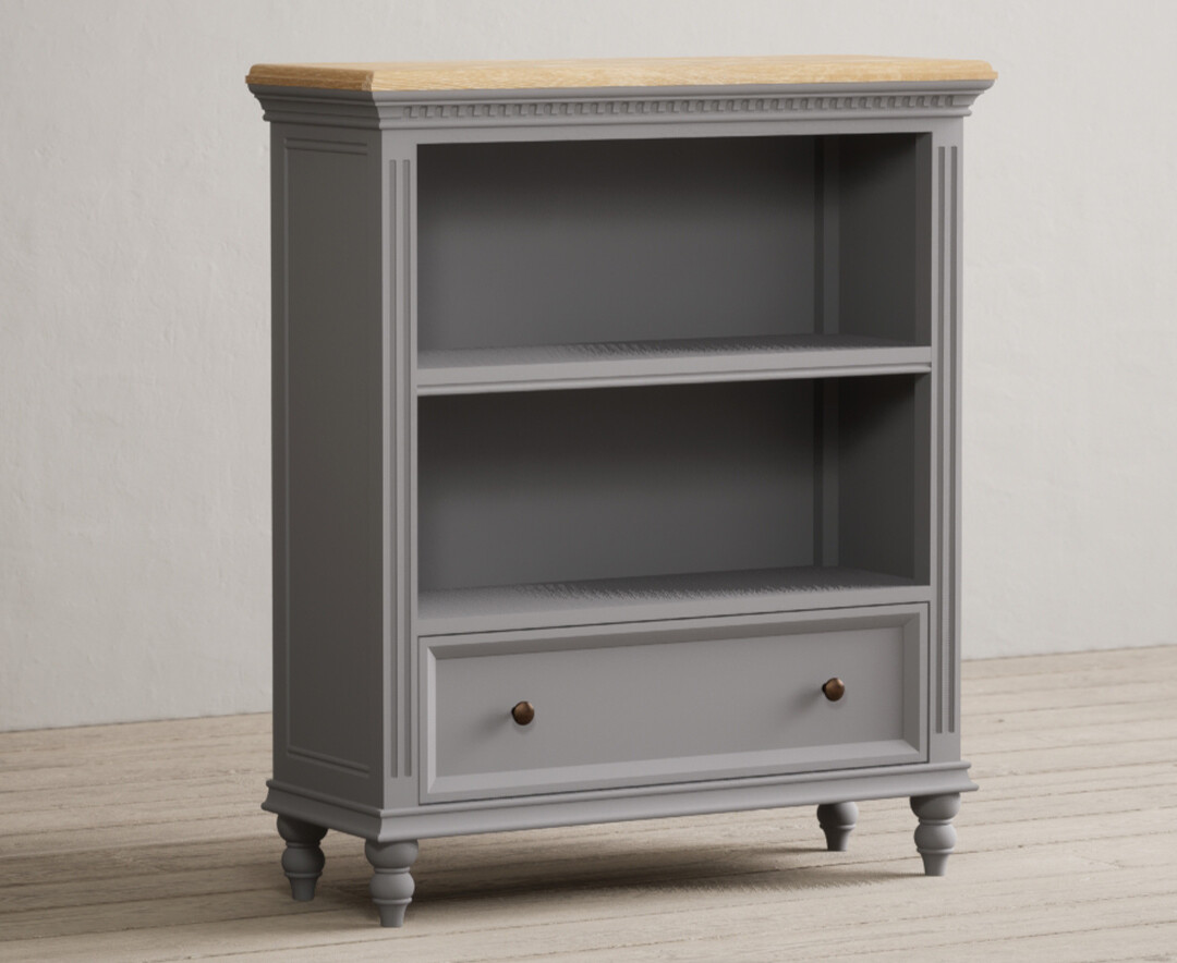 Photo 1 of Francis oak and light grey painted low bookcase