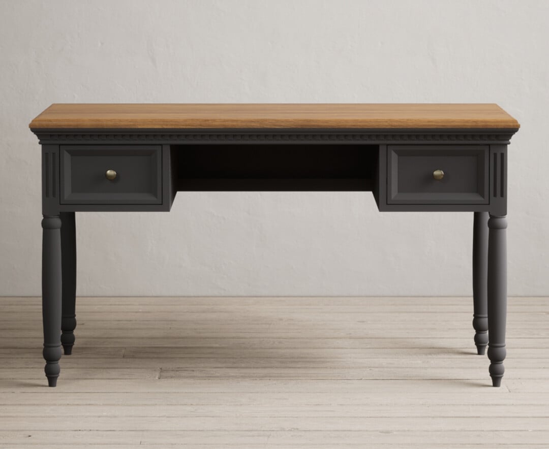 Francis Oak and Charcoal Grey Painted Dressing Table at Oak Furniture Superstore