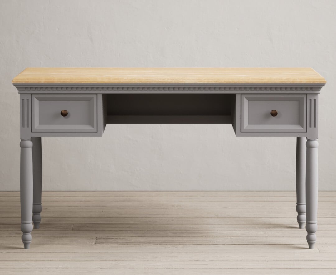 Francis Oak And Light Grey Painted Computer Desk