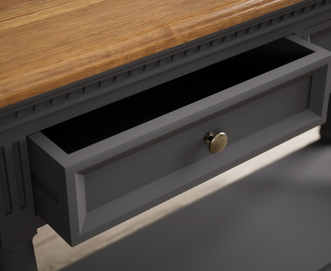 Photo 2 of Francis oak and charcoal grey painted console table