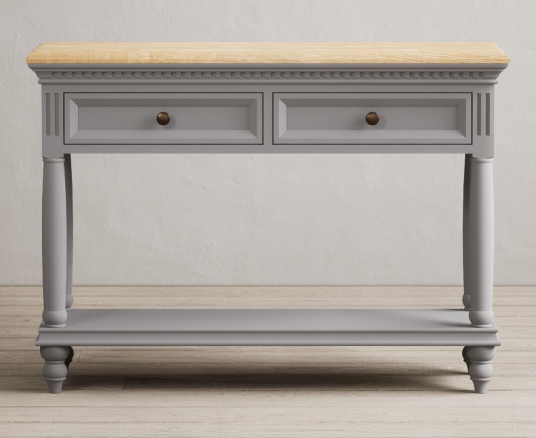 Francis Oak And Light Grey Painted Console Table