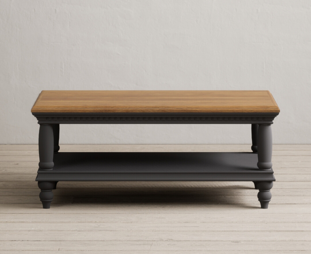 Product photograph of Francis Oak And Charcoal Grey Painted Petite Coffee Table from Oak Furniture Superstore