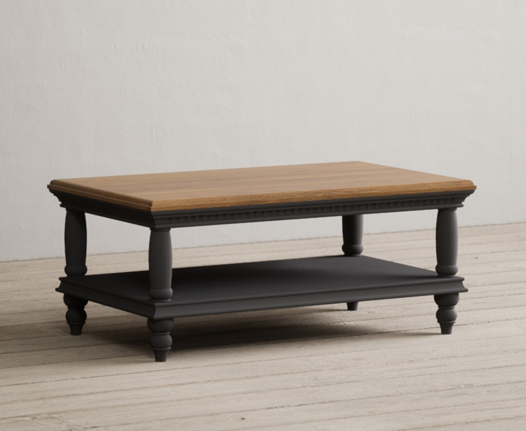 Photo 1 of Francis oak and charcoal grey painted petite coffee table