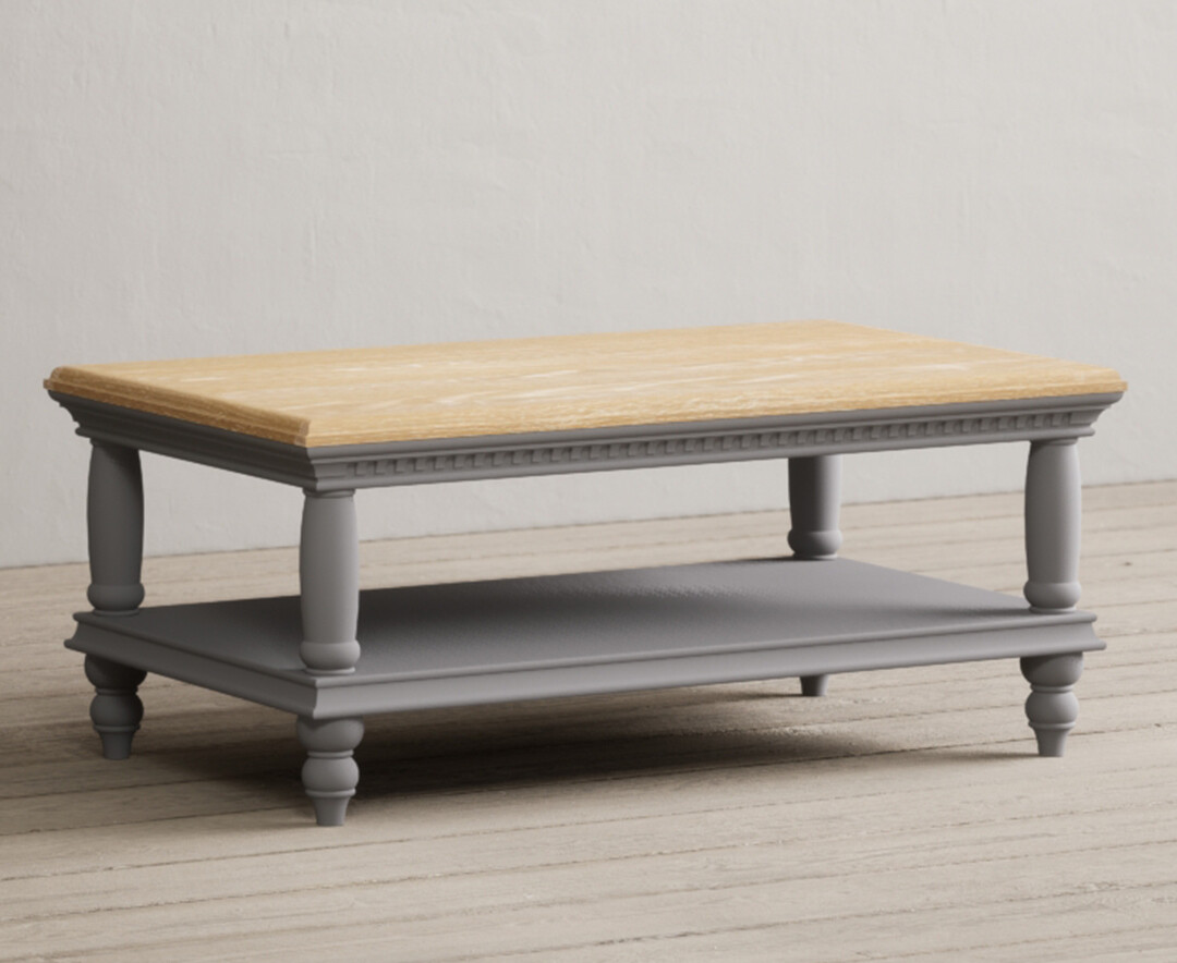 Photo 1 of Francis oak and light grey painted petite coffee table
