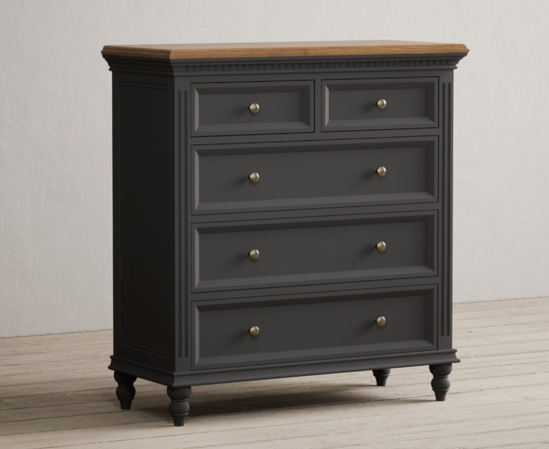 Photo 1 of Francis oak and charcoal grey painted 2 over 3 chest of drawers